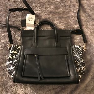 Coach Bleecker 2 Tone Python Mini Riley NWT